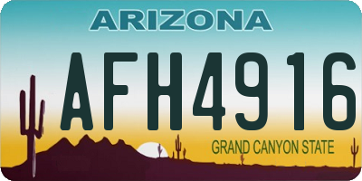 AZ license plate AFH4916