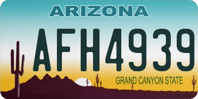 AZ license plate AFH4939