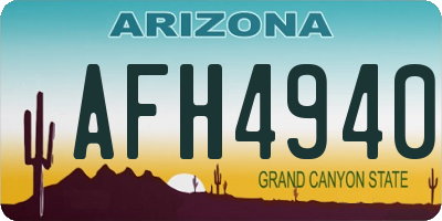 AZ license plate AFH4940