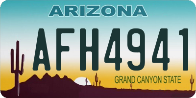 AZ license plate AFH4941