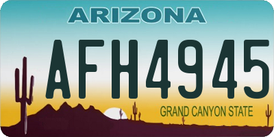 AZ license plate AFH4945