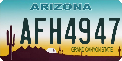 AZ license plate AFH4947
