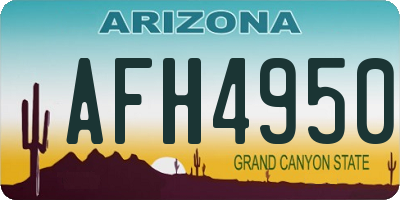 AZ license plate AFH4950