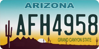 AZ license plate AFH4958