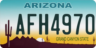 AZ license plate AFH4970