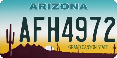 AZ license plate AFH4972