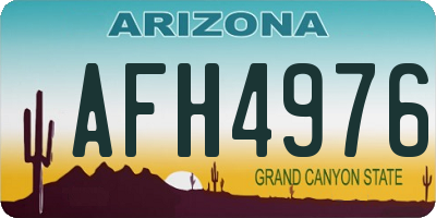 AZ license plate AFH4976