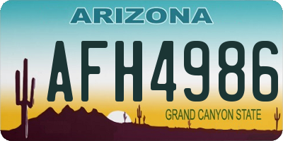AZ license plate AFH4986