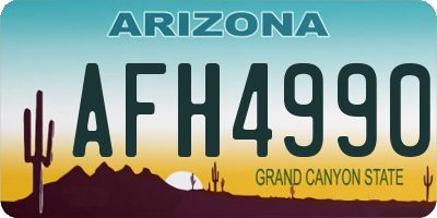 AZ license plate AFH4990