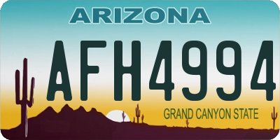 AZ license plate AFH4994