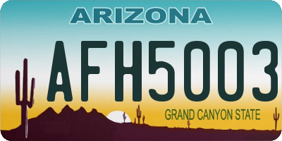 AZ license plate AFH5003