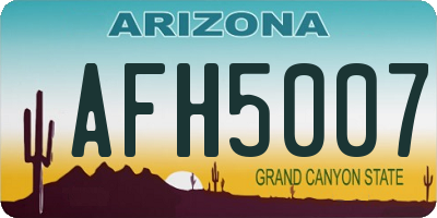 AZ license plate AFH5007
