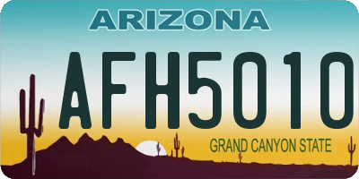 AZ license plate AFH5010