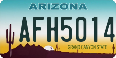 AZ license plate AFH5014