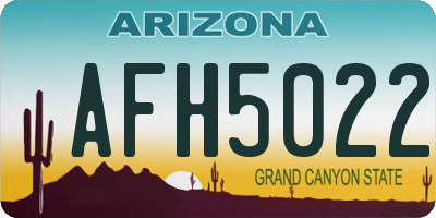 AZ license plate AFH5022