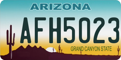 AZ license plate AFH5023