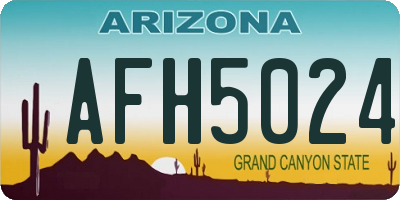 AZ license plate AFH5024