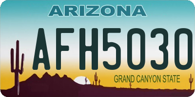 AZ license plate AFH5030