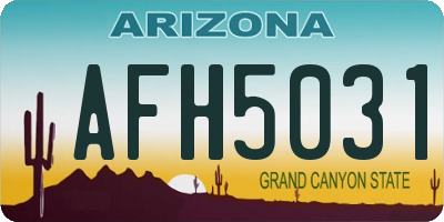 AZ license plate AFH5031