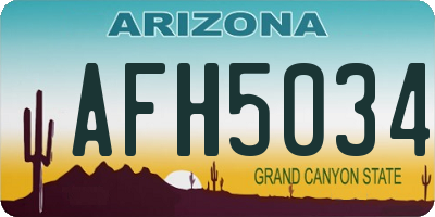 AZ license plate AFH5034