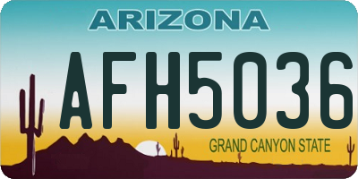 AZ license plate AFH5036
