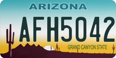 AZ license plate AFH5042