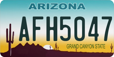 AZ license plate AFH5047