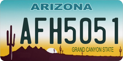 AZ license plate AFH5051