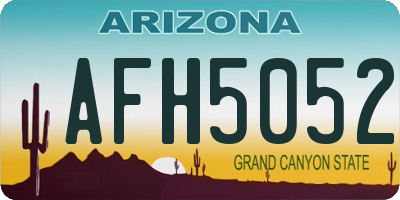 AZ license plate AFH5052