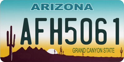 AZ license plate AFH5061