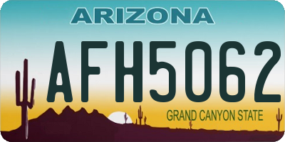 AZ license plate AFH5062