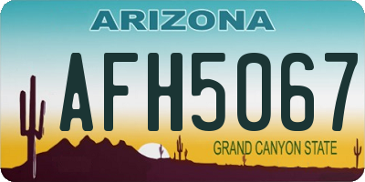 AZ license plate AFH5067