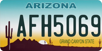 AZ license plate AFH5069