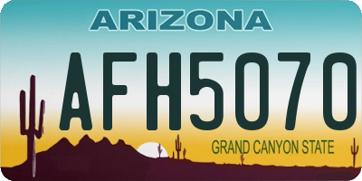 AZ license plate AFH5070