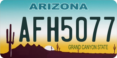 AZ license plate AFH5077