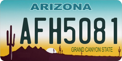 AZ license plate AFH5081