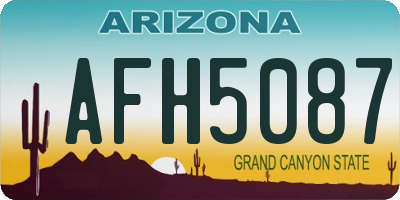 AZ license plate AFH5087
