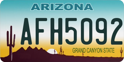 AZ license plate AFH5092