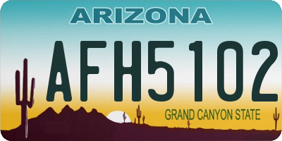 AZ license plate AFH5102