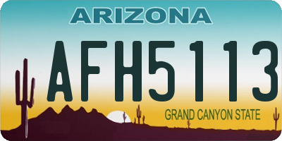 AZ license plate AFH5113