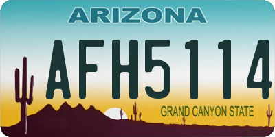 AZ license plate AFH5114