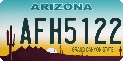 AZ license plate AFH5122