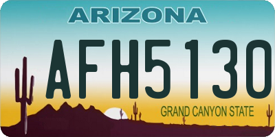 AZ license plate AFH5130