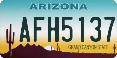 AZ license plate AFH5137