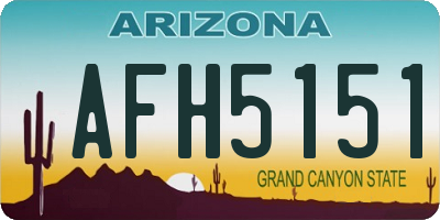 AZ license plate AFH5151