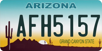 AZ license plate AFH5157