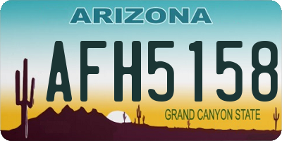 AZ license plate AFH5158