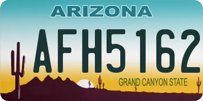AZ license plate AFH5162
