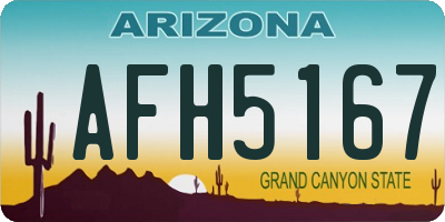 AZ license plate AFH5167