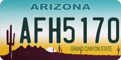 AZ license plate AFH5170